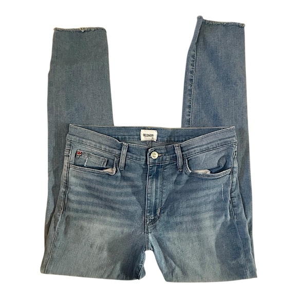 Hudson jeans Natalie 30 distressed look worn knees raw hem stretch - Picture 3 of 11